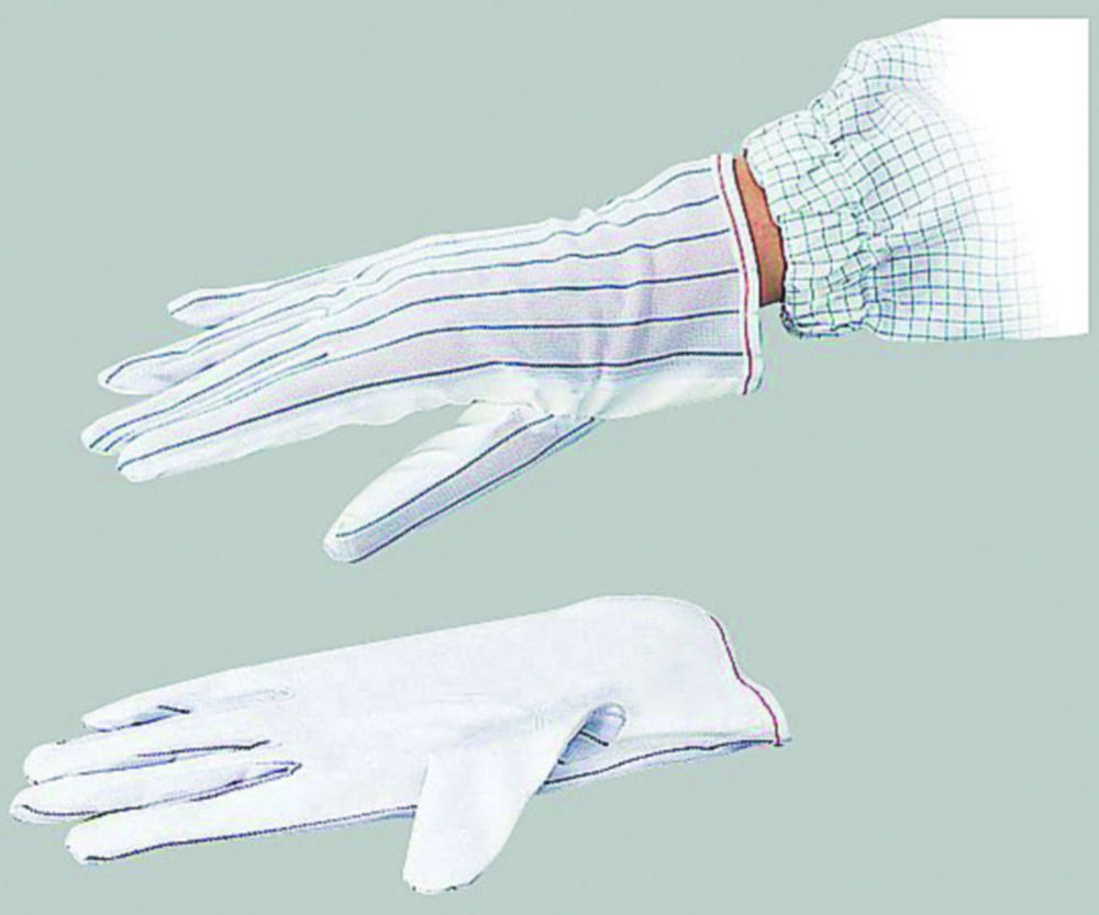ESD Handschuhe ASPURE, antistatisch, weiß, Polyester