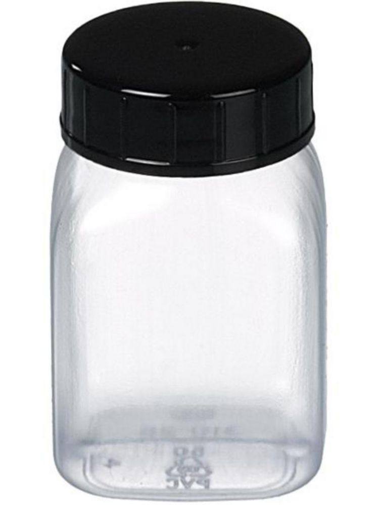 Vierkant-Weithalsdosen, PVC, transparent