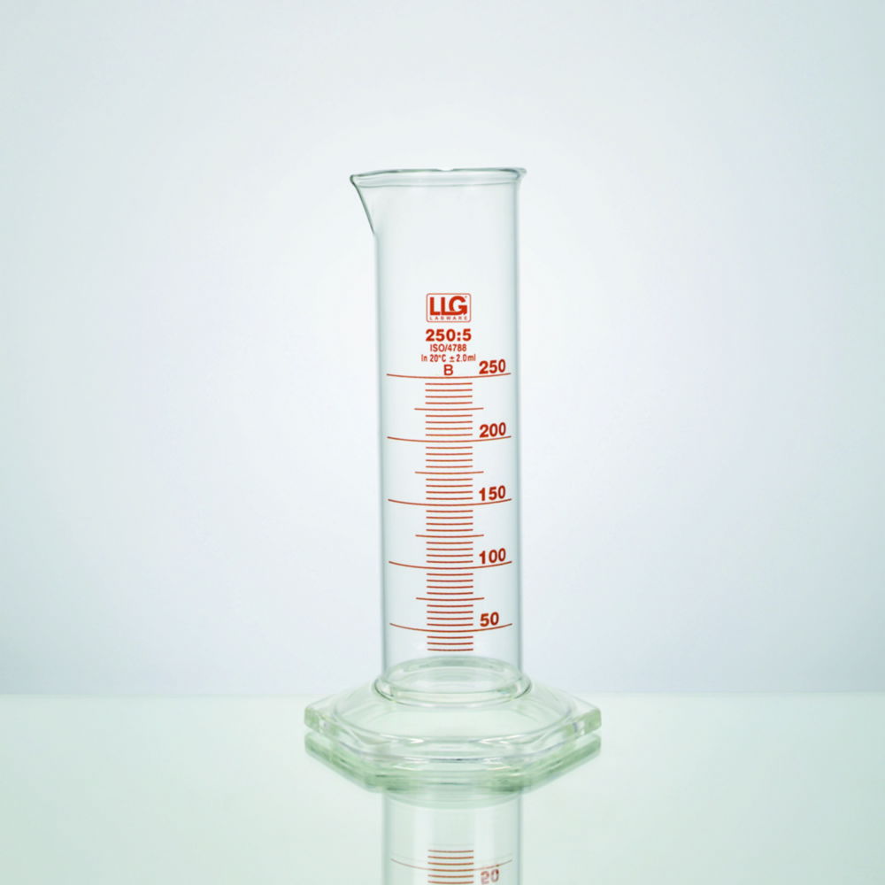LLG-Measuring cylinders, borosilicate glass 3.3, low form, class B