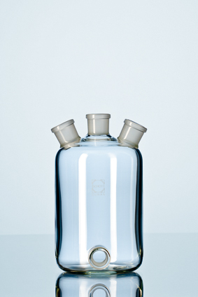 DURAN® Woulff´sche Flaschen mit 3 Hälsen NS 34/35 und Bodentubus, vakuumfest, 5000 ml