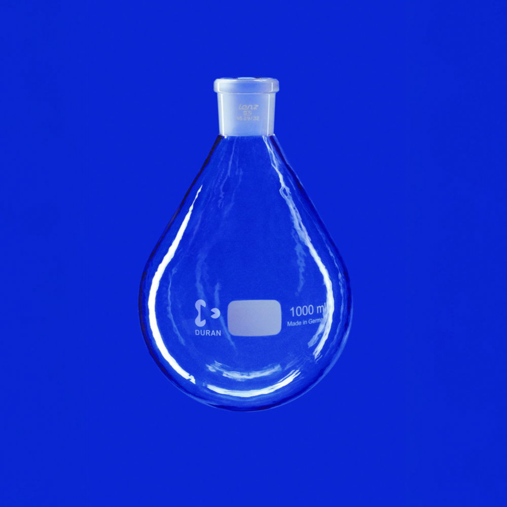 Evaporating flasks with conical ground joint, DURAN®, with PUR coating Evaporating flasks with conical ground joint, DURAN®, with PUR coating