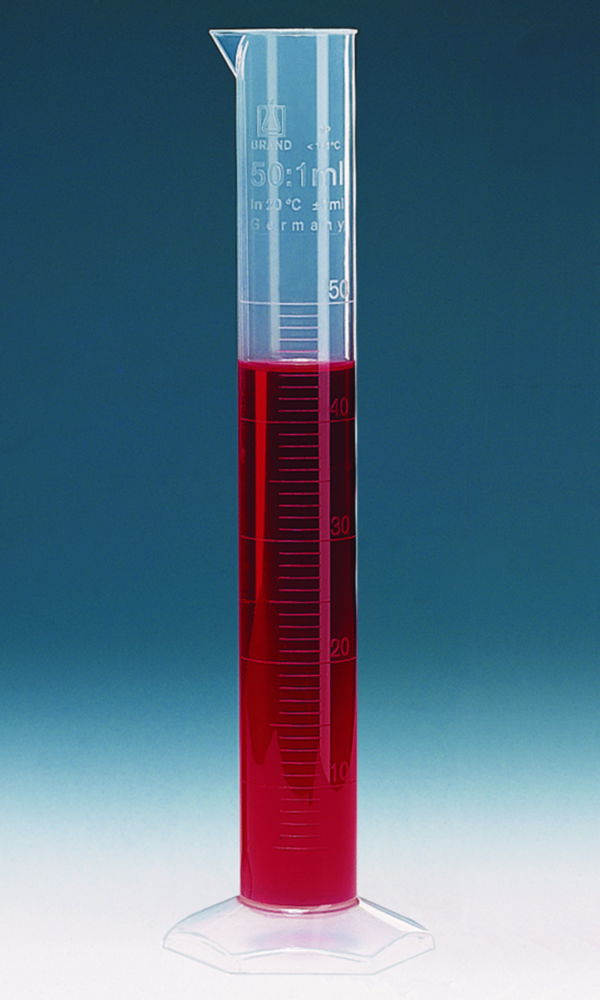 Graduated cylinders, PP, tall form, class B, embossed scale Graduated cylinders, PP, tall form, class B, embossed scale