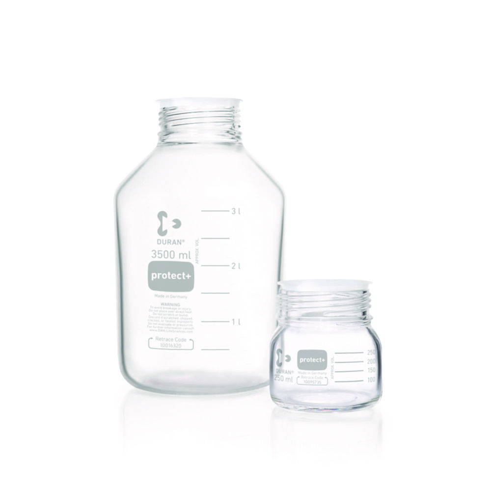 Laborflaschen protect+ DURAN®, GLS80, mit Retrace code Laborflaschen protect+ DURAN®, GLS80, mit Retrace code