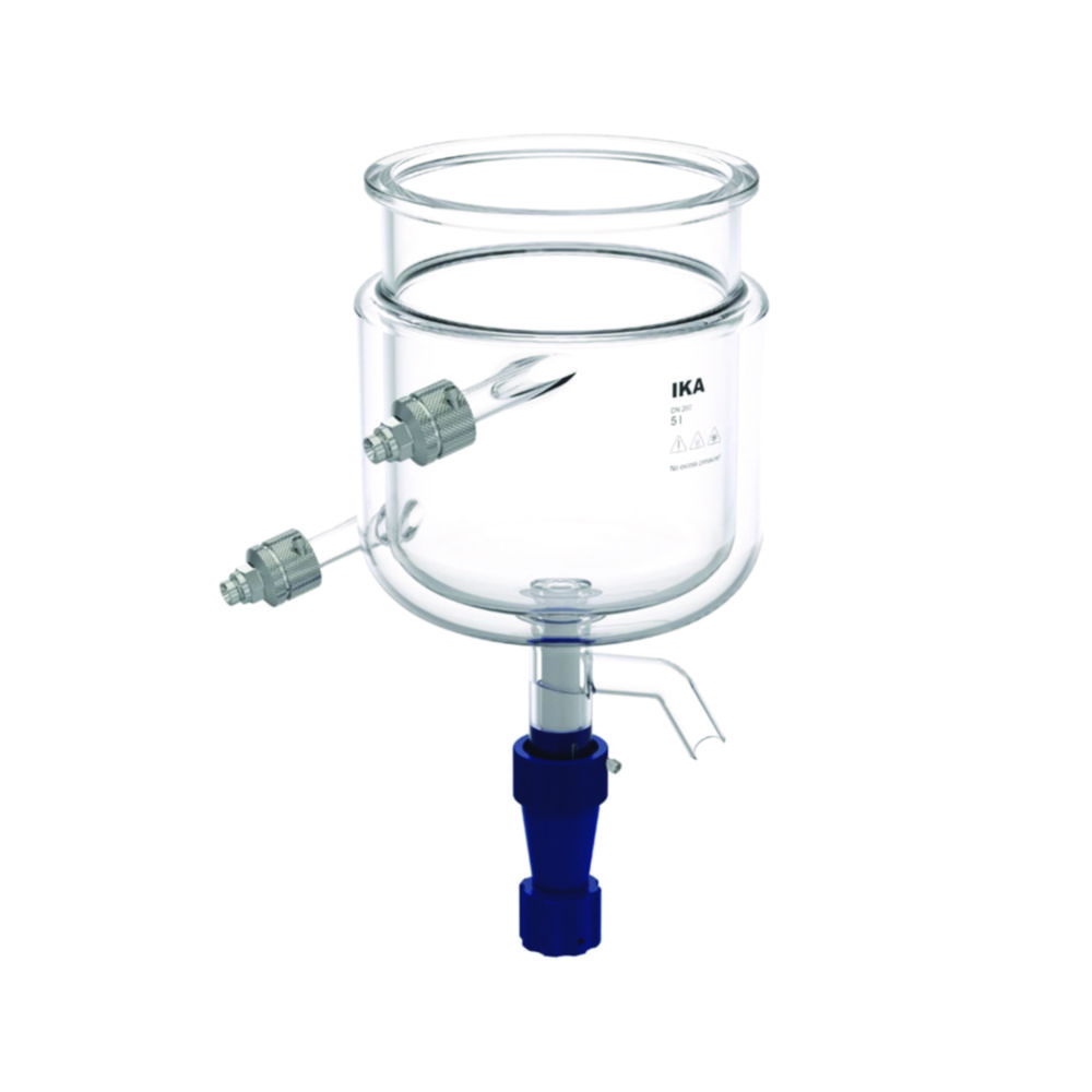 Reactor vessels for laboratory reactors LR-5.ST, borosilicate glass 3.3, with bottom discharge valve