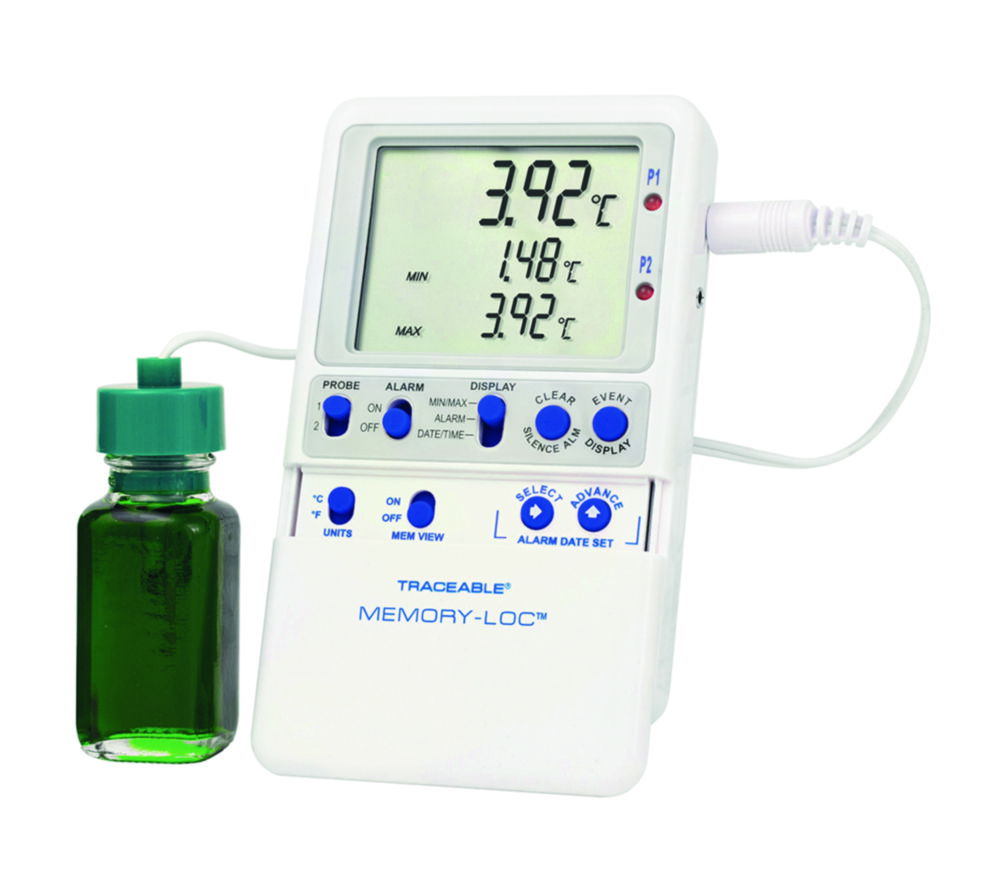 Temperature data logger Traceable® Memory-Loc™, with 1 bottle probe Temperature data logger Traceable® Memory-Loc™, with 1 bottle probe