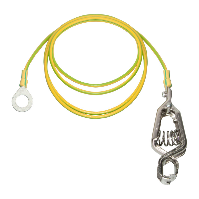 Erdungskabel, 1 Zange 1 Ring, L=2m, 1 Stück